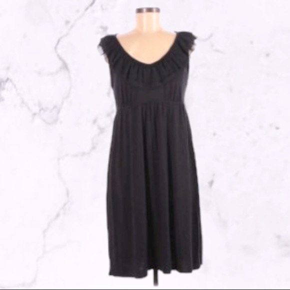 LOFT Dresses & Skirts - Ann Taylor Loft Petite Ruffle Top Lounge Black Dress XSP